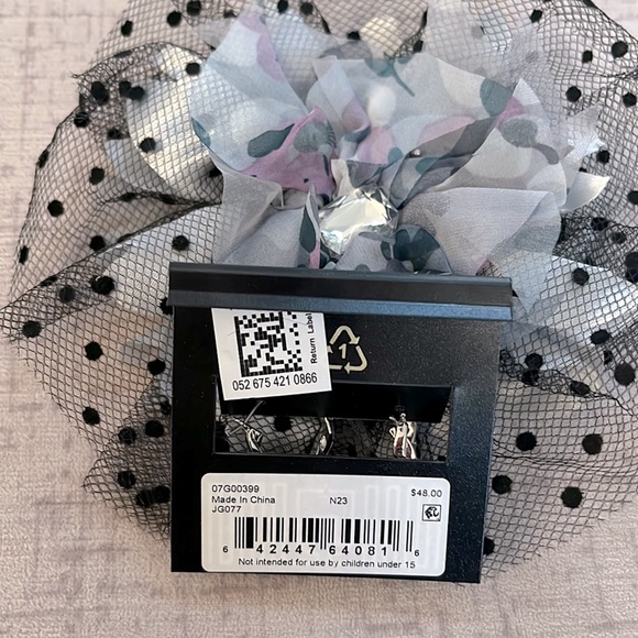 Givenchy Silver Intertwined Sparking Earrings with Tear Drop Purple Stone - Picture 3 of 4